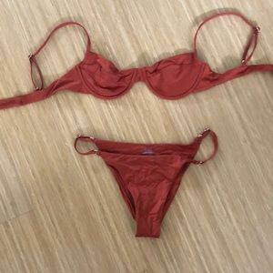 Monday swimwear terracotta bikini set size Small